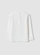 White stretch organic cotton T-shirt with floral print_1