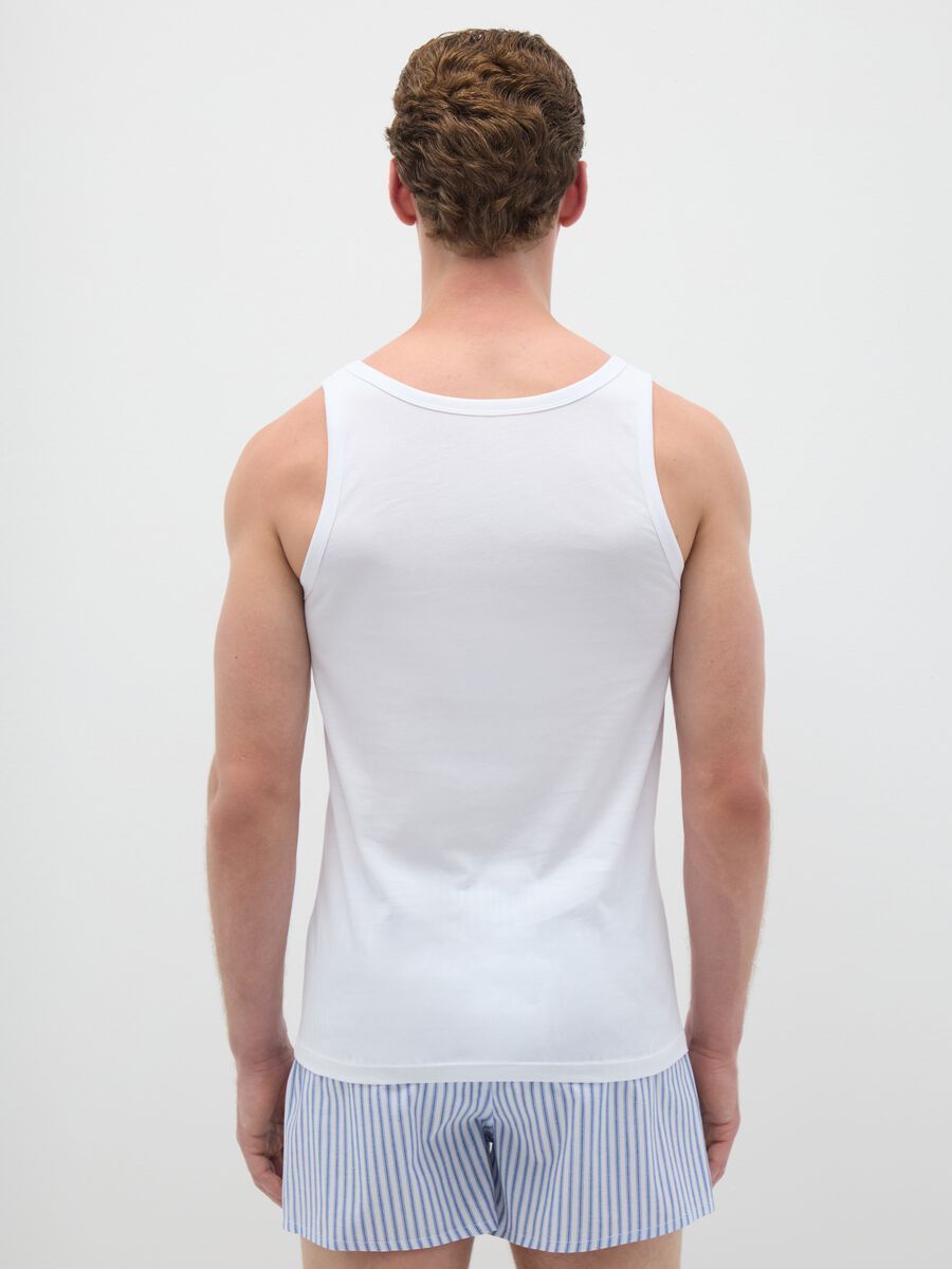 White regular-fit vest in pure organic cotton_3