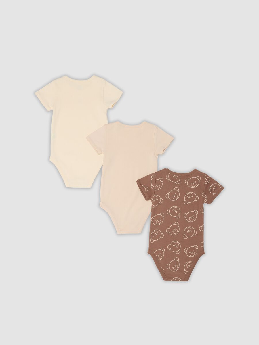 Three-pack of multicolour organic cotton short-sleeve bodysuits_1