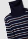 Blue striped fitted crew-neck top in viscose blend_2