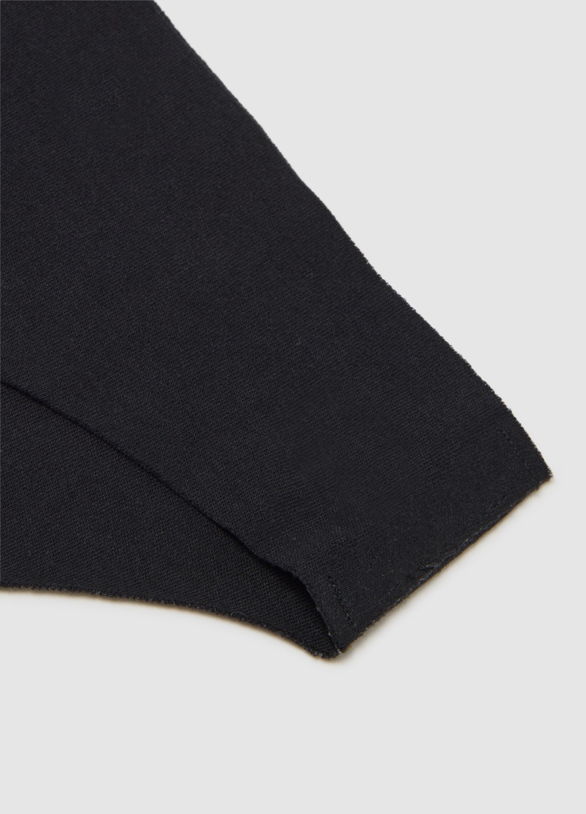 Black stretch cotton briefs, regular fit