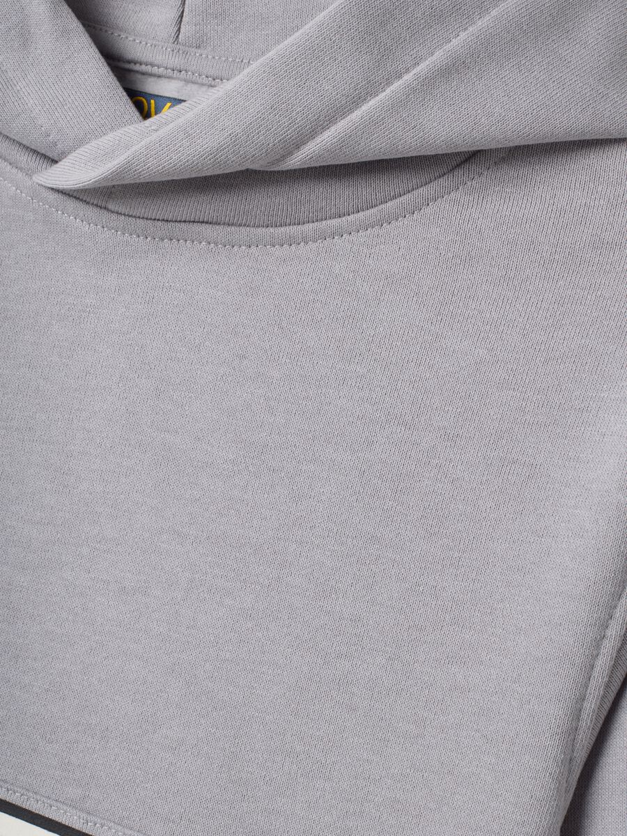 Grey cotton-blend hoodie sweatshirt with crew neck_2