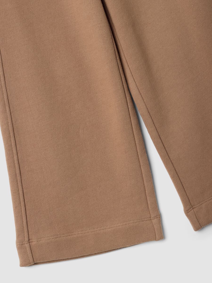Brown culotte trousers in pure organic cotton for girls_3