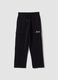 Black pure cotton cargo trousers with elasticated waist, oversized fit_0