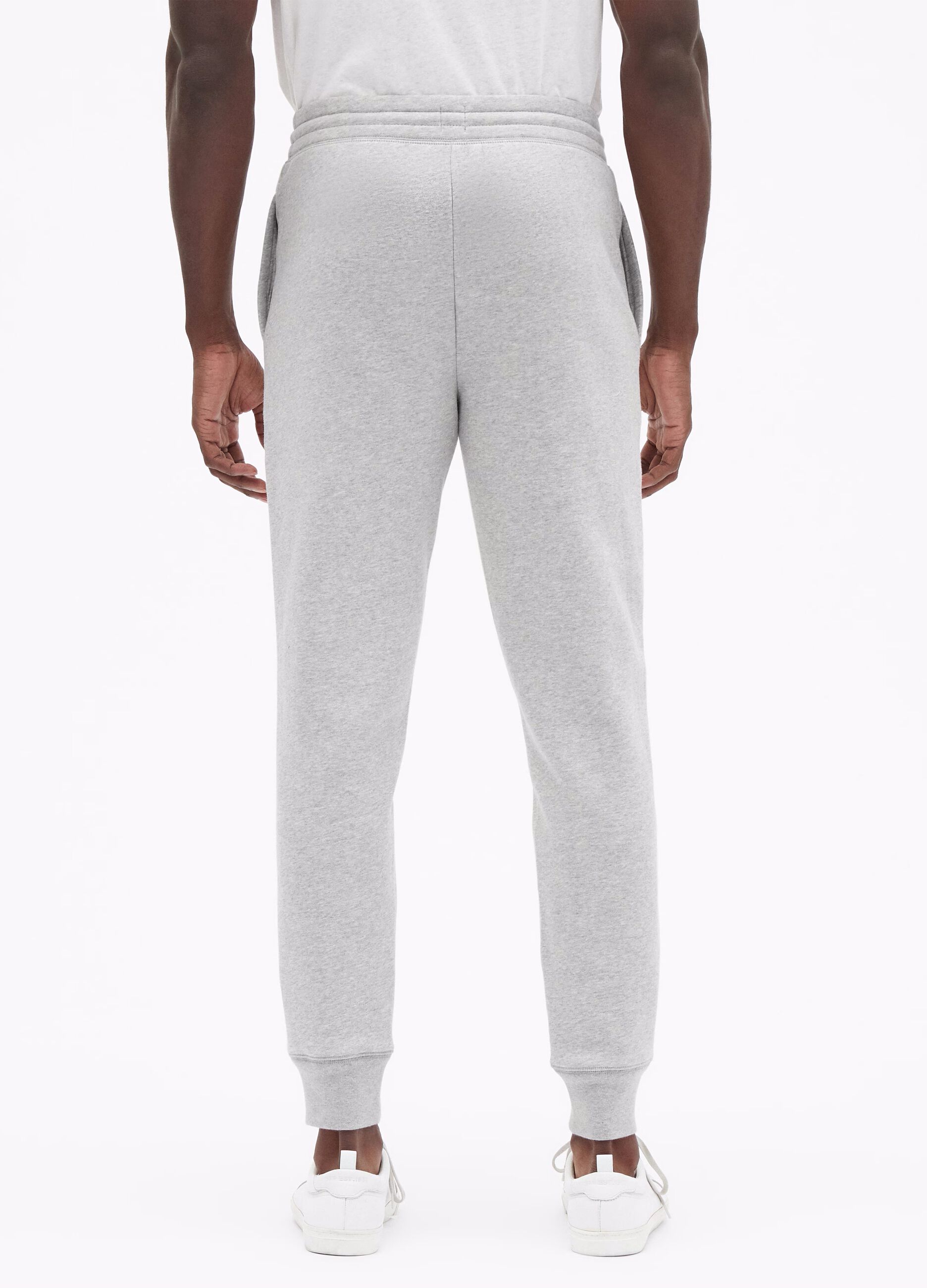 M&eacute;lange fleece joggers with logo embroidery