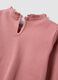 Pink ribbed crew-neck top in stretch organic cotton_3