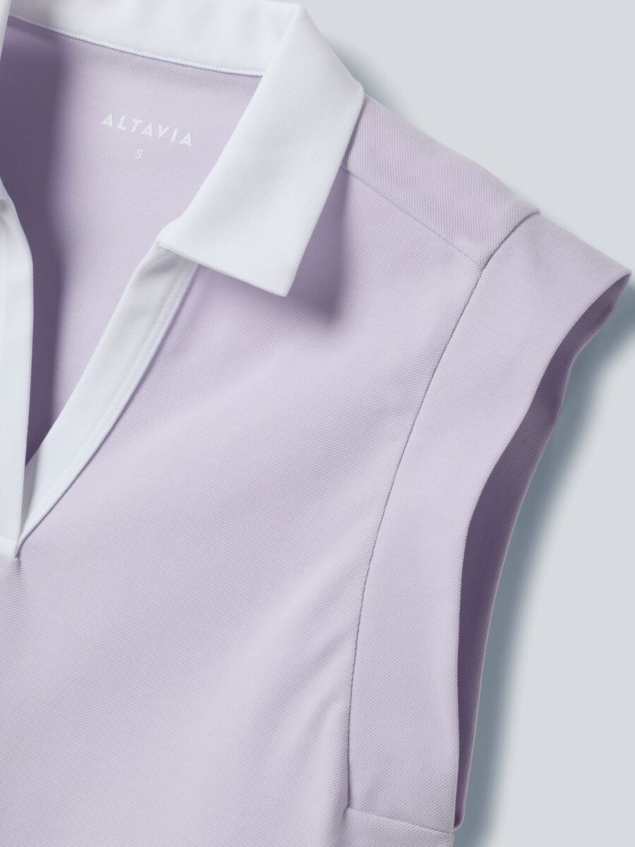 Purple sleeveless ALTAVIA COURT polo in stretch cotton with classic collar_5