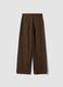 High-waisted wide-leg brown jeans in pure cotton_2