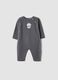 Grey pure cotton broderie sleepsuit with Minnie embroidery_0