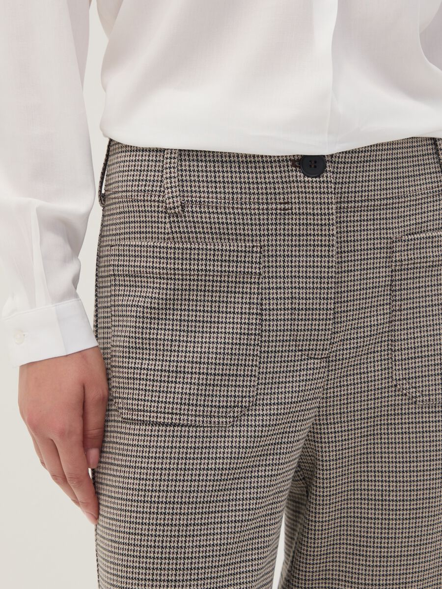 Pantaloni culotte beige in viscosa elasticizzata_3
