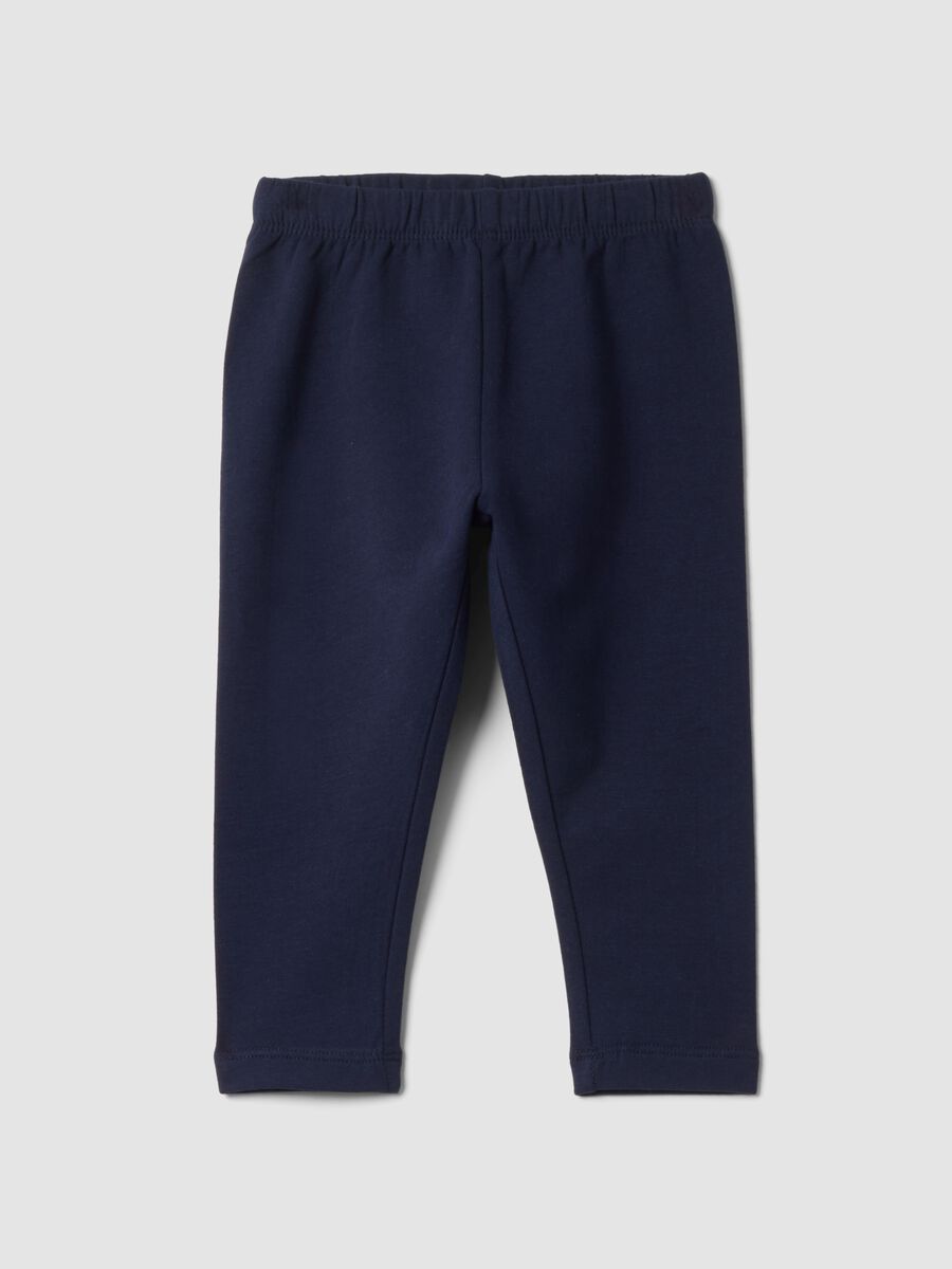 Blue stretch organic cotton leggings_0