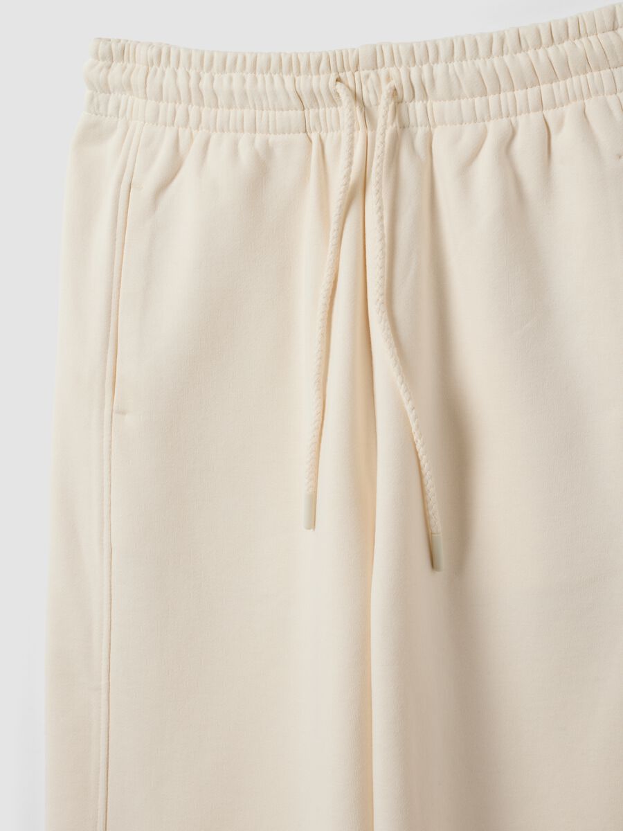 White cotton-blend barrel-fit joggers_6