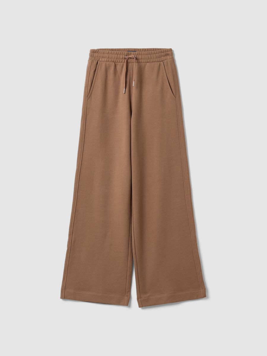 Girls&rsquo; brown culotte trousers in pure organic cotton_4