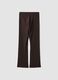 Brown flared leggings in stretch cotton_2