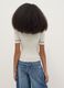 Girls' beige striped slim fit T-shirt_1