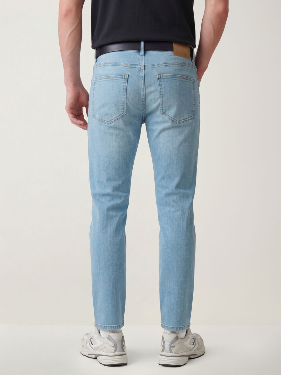 Light blue slim-fit stretch cotton jeans_2