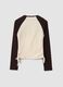 T-shirt beige in cotone elasticizzato con girocollo_6