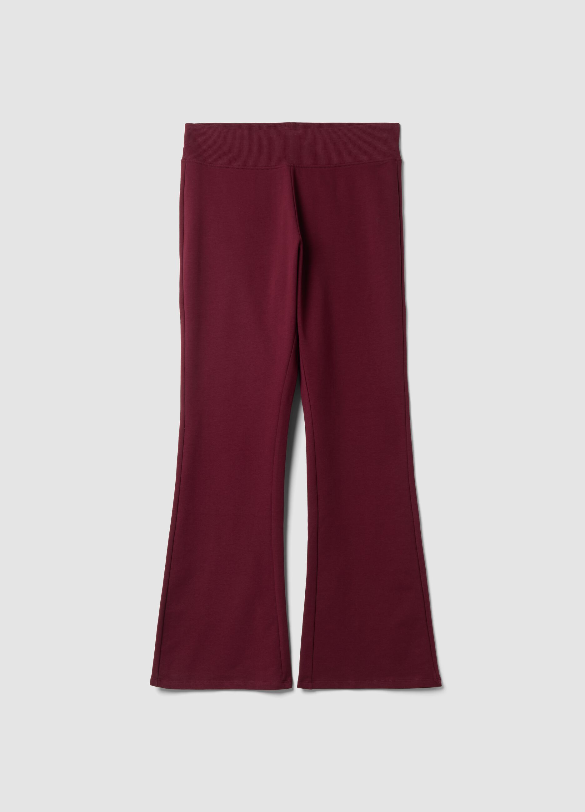 Red bootcut stretch-cotton trousers