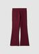 Red bootcut stretch-cotton trousers_0