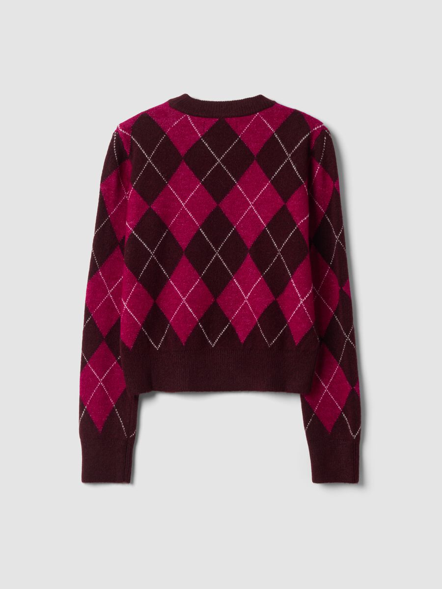Maglia viola in lana elasticizzato con girocollo_2