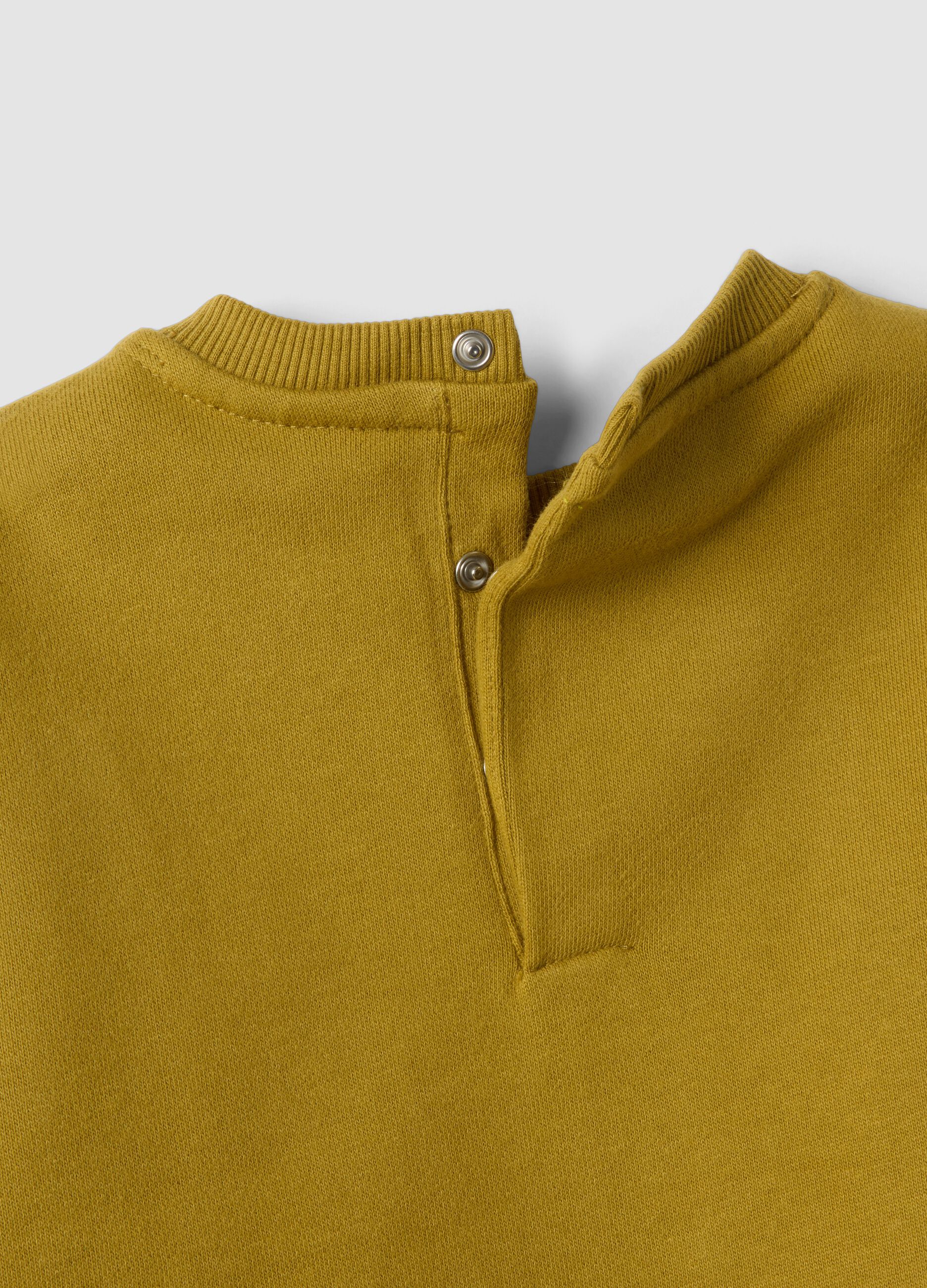 Ecru crew-neck sweatshirt in pure organic cotton