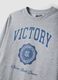 Grey cotton and viscose blend sweatshirt with &ldquo;Victory&rdquo; slogan for boys_5