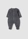 Tutina grigia con piedi in misto cotone organico con stampa Mickey_1