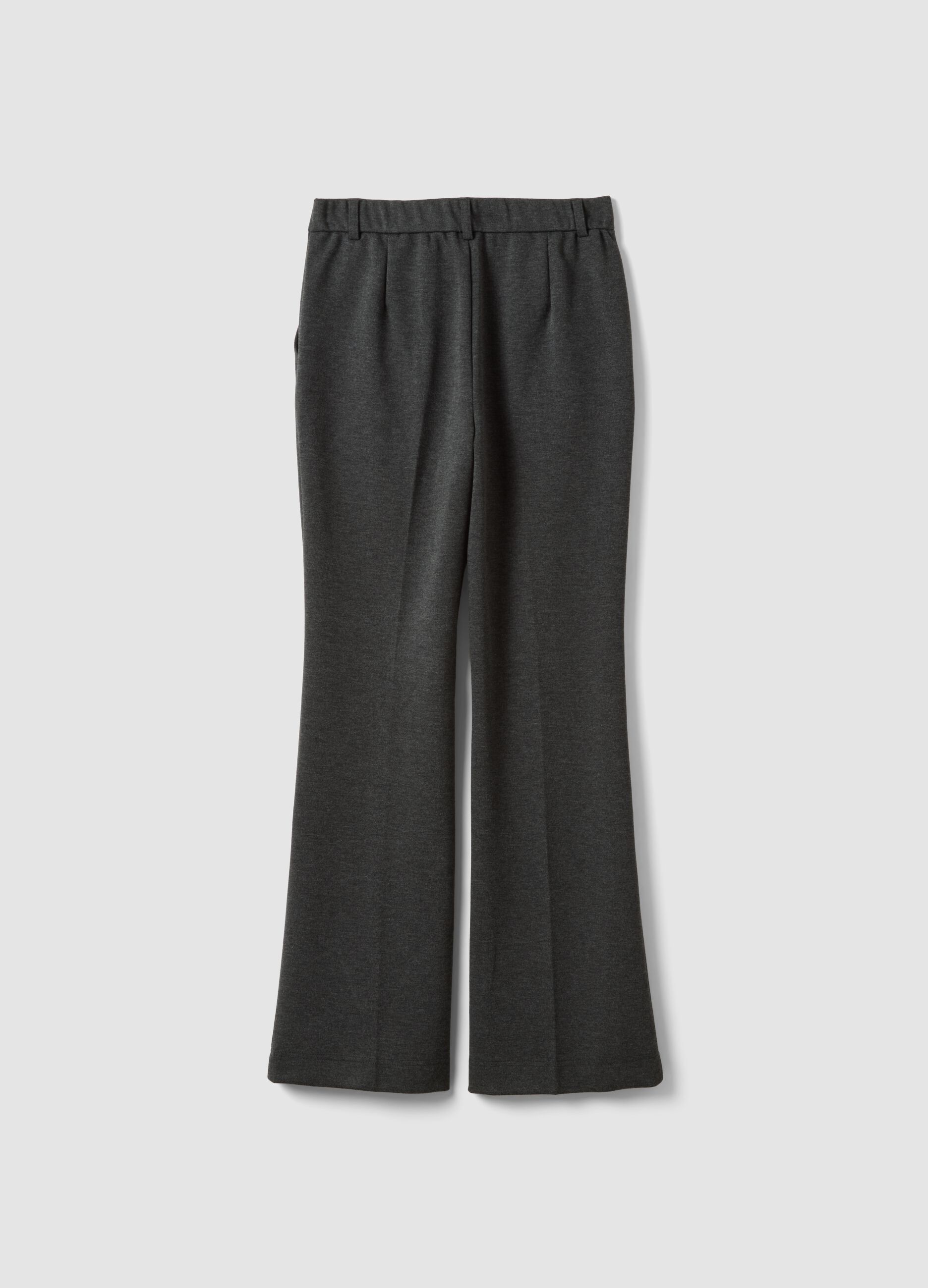 Pantaloni grigi in viscosa elasticizzata straight fit