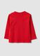 Red pure organic cotton T-shirt with college print for baby boy_1