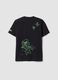 Black pure cotton crew-neck Minecraft print T-shirt_1
