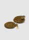 Round braided brown earrings with gold-tone detail_2