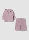 Pink organic cotton-blend hoodie and joggers set_0