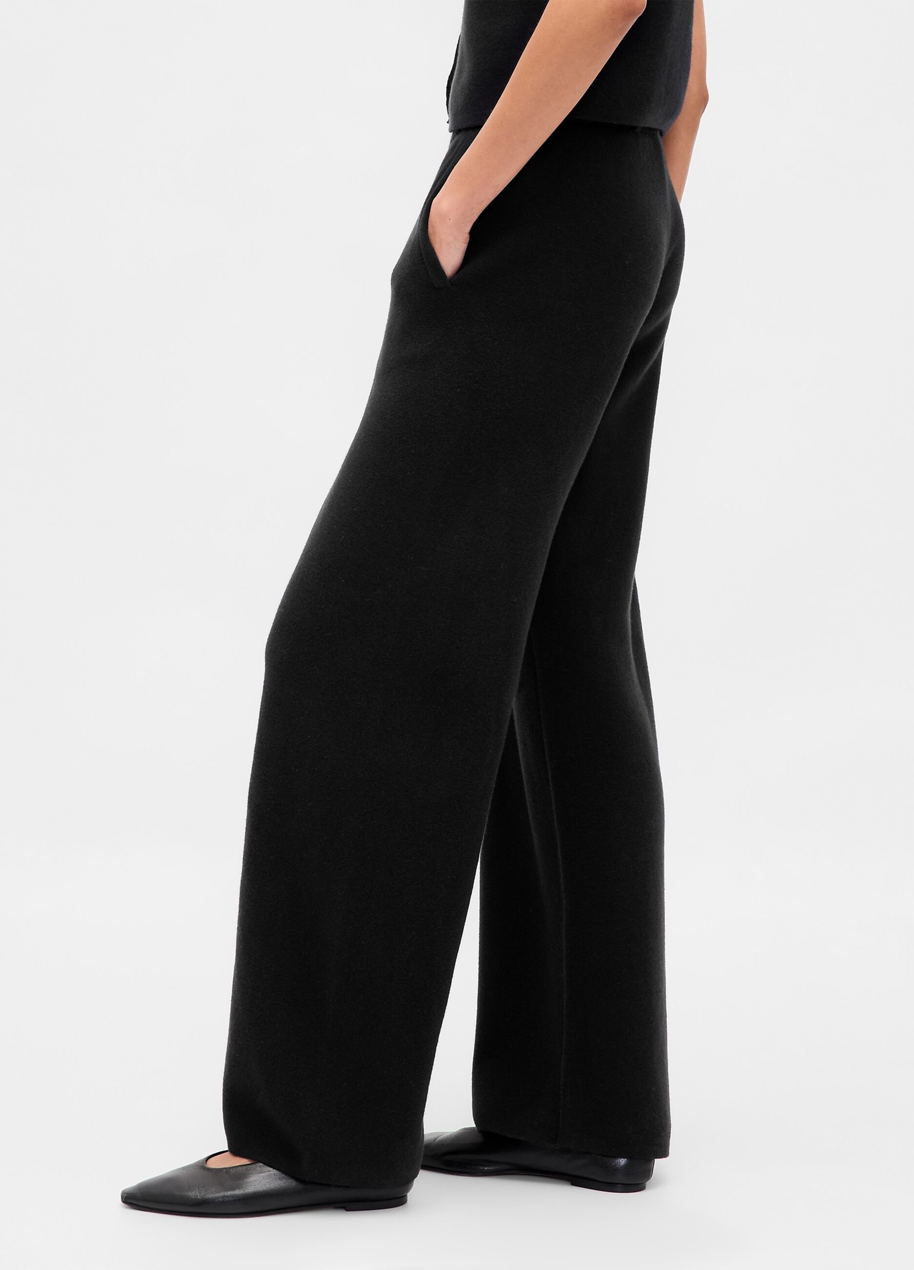 Black Cotton Blend Trousers