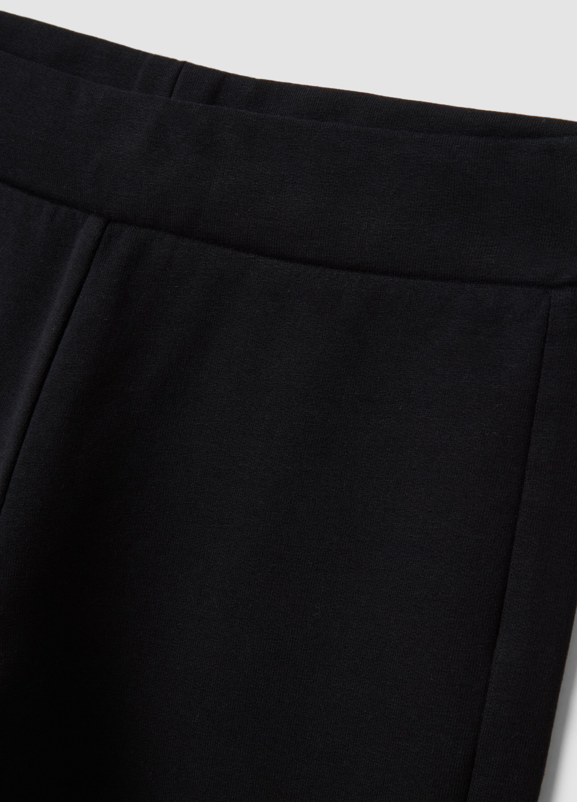 Leggings neri flare in cotone elasticizzato