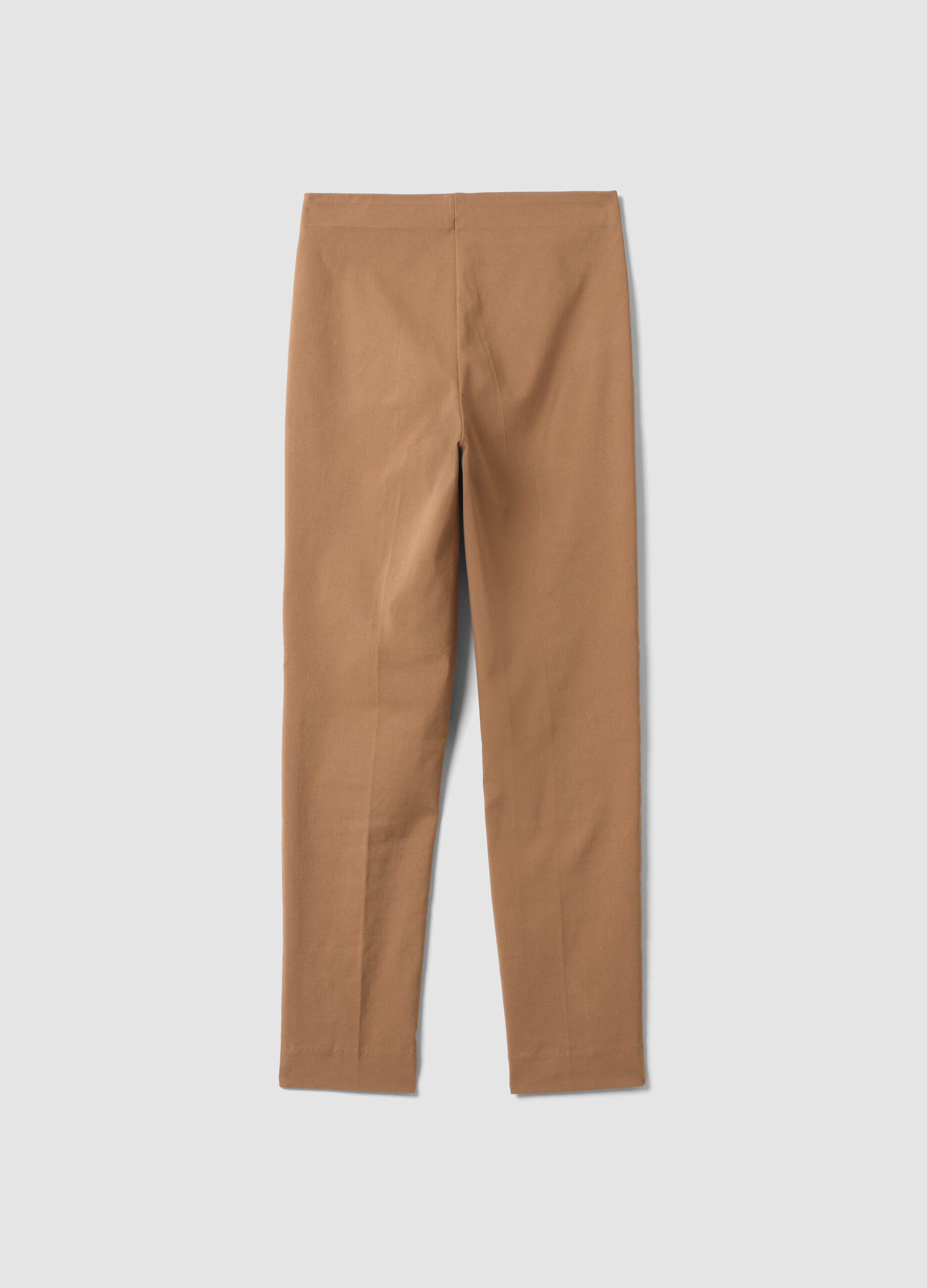 Brown stretch viscose slim-fit leggings
