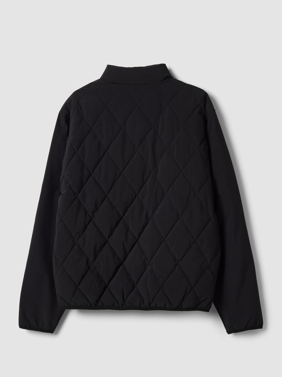Black stretch-fabric jacket with zip_6