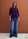 Purple pure wool striped crew-neck jumper_1
