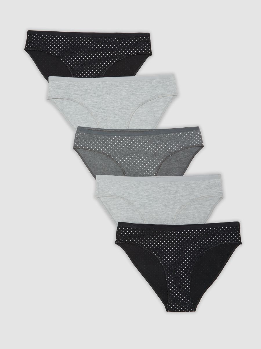 Pack of five black stretch-fabric briefs_0