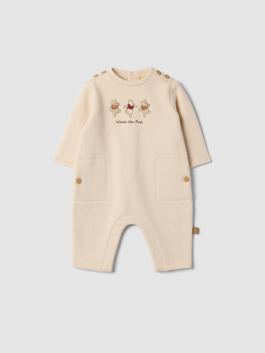 Beige organic cotton Winnie the Pooh babygrow_0