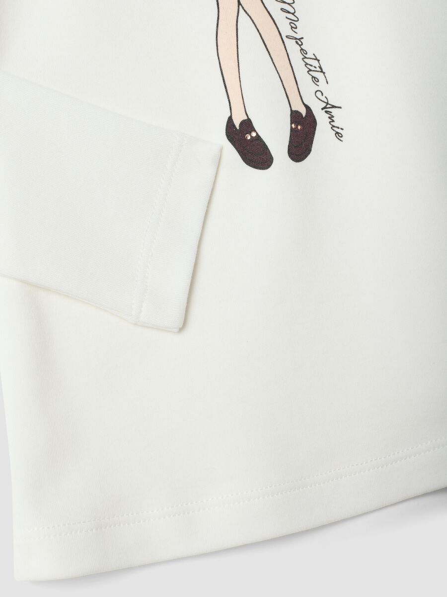 White organic cotton high-neck printed T-shirt_3
