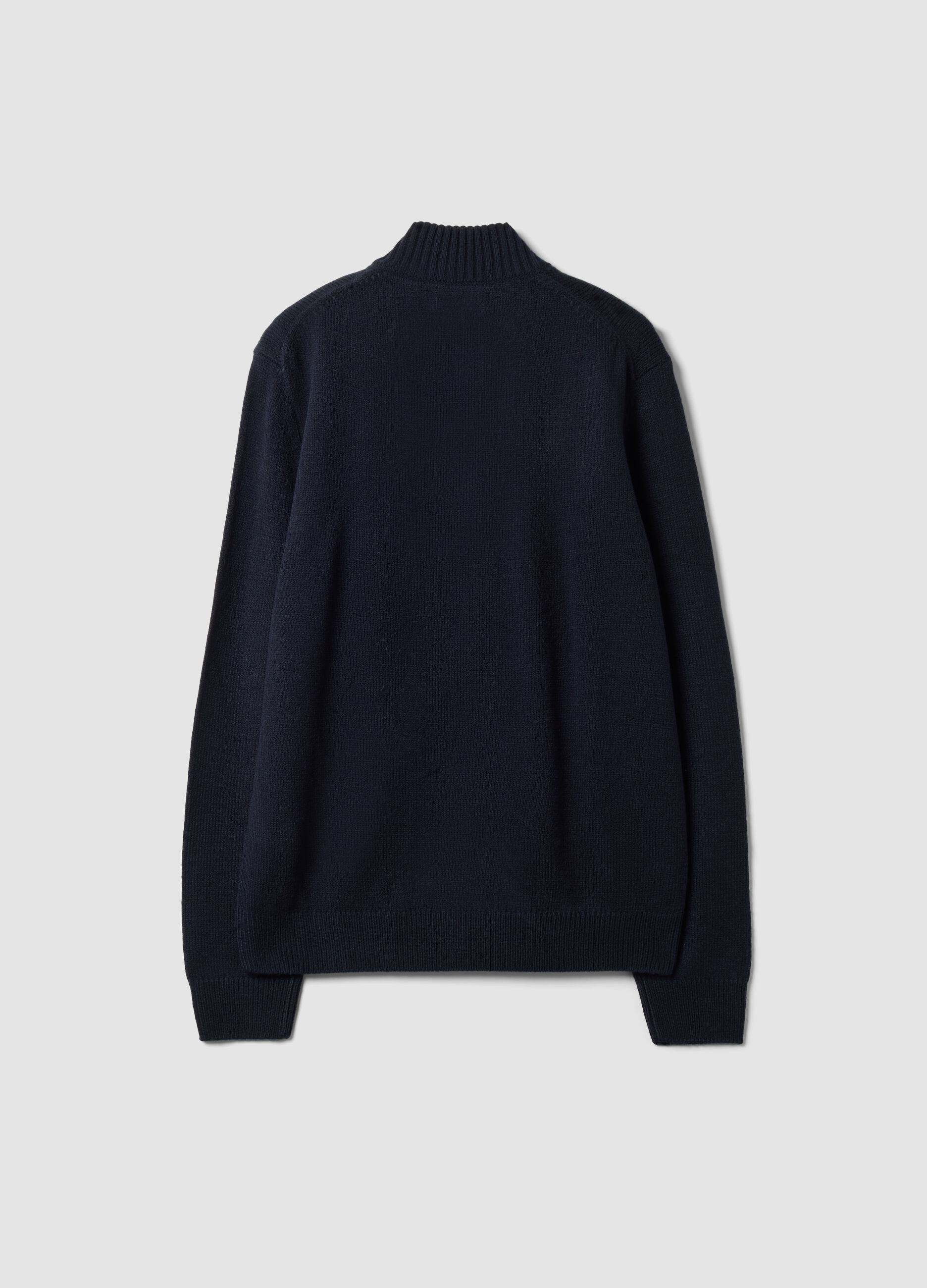 Blue regular-fit long-sleeve half-zip top