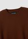 Maglia marrone in pura lana a girocollo over fit_5