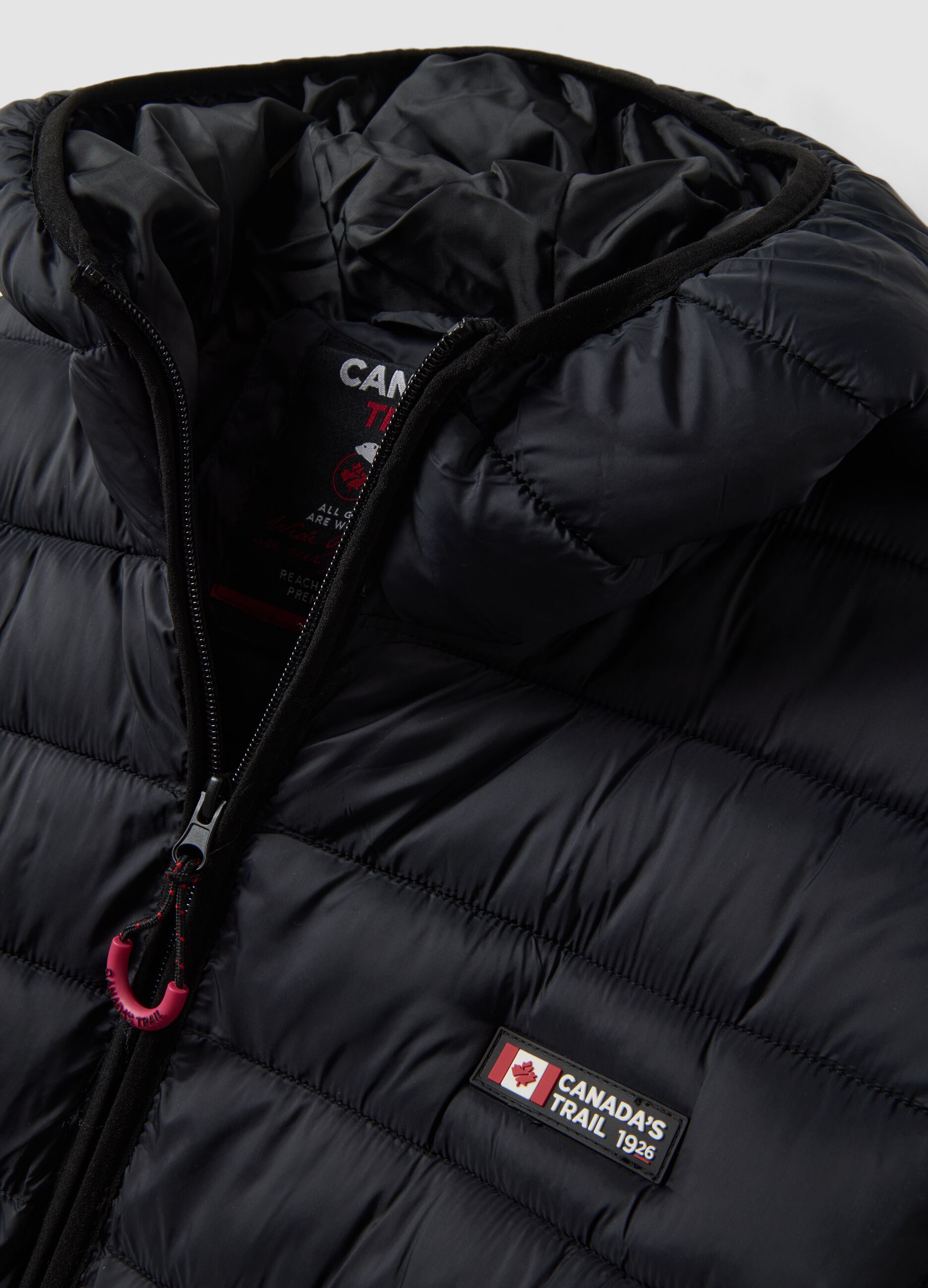 Black padded hooded jacket