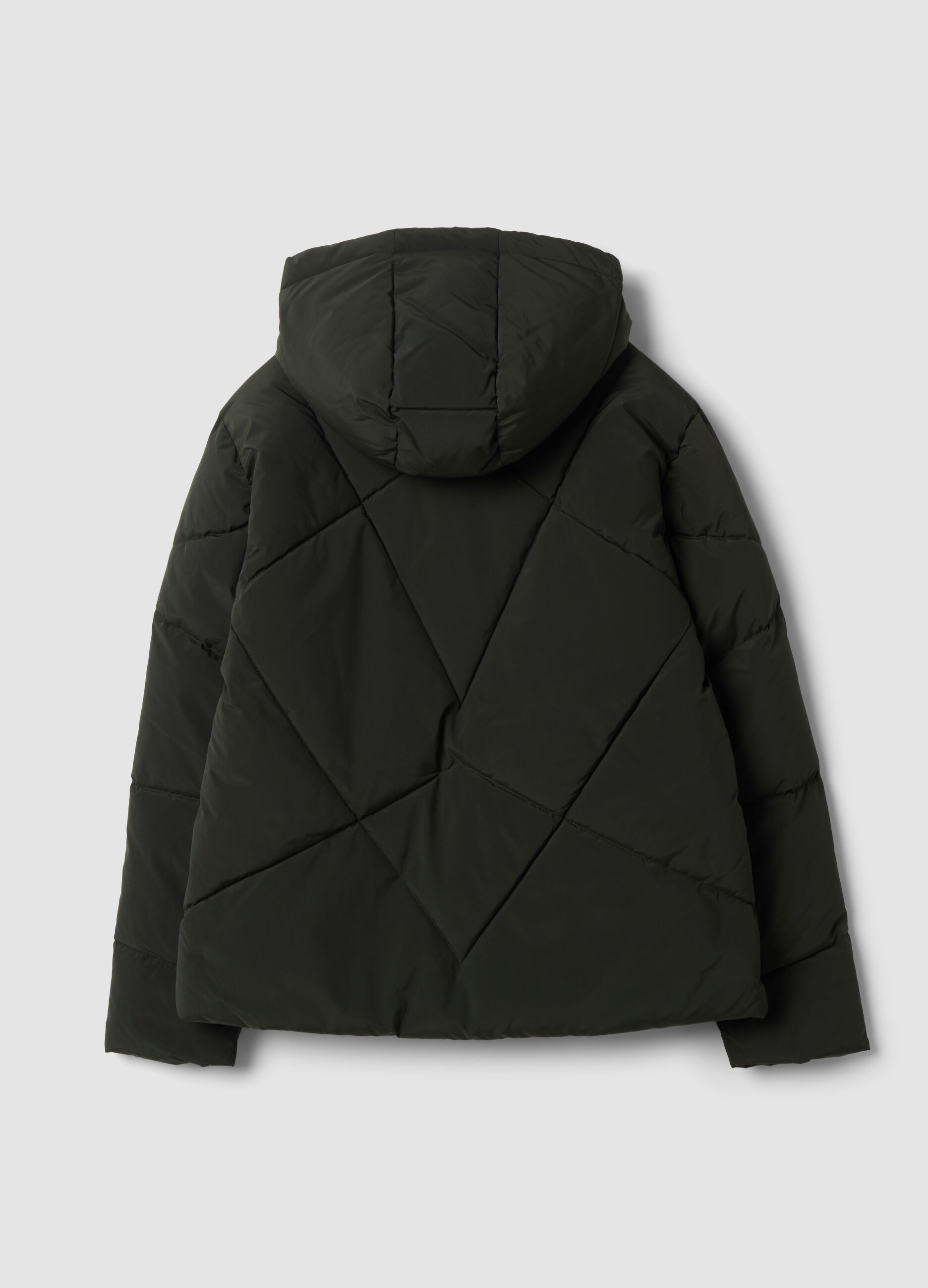 Giacca verde imbottita con cappuccio regular fit