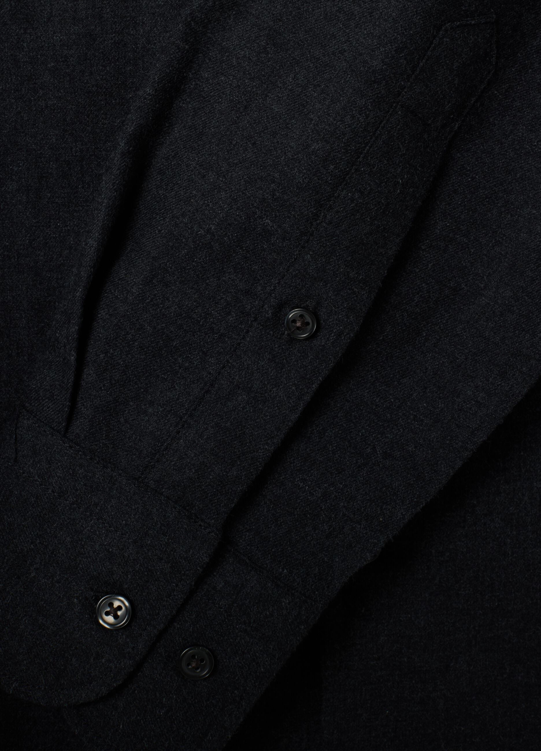 Grey pure cotton twill shirt, regular fit