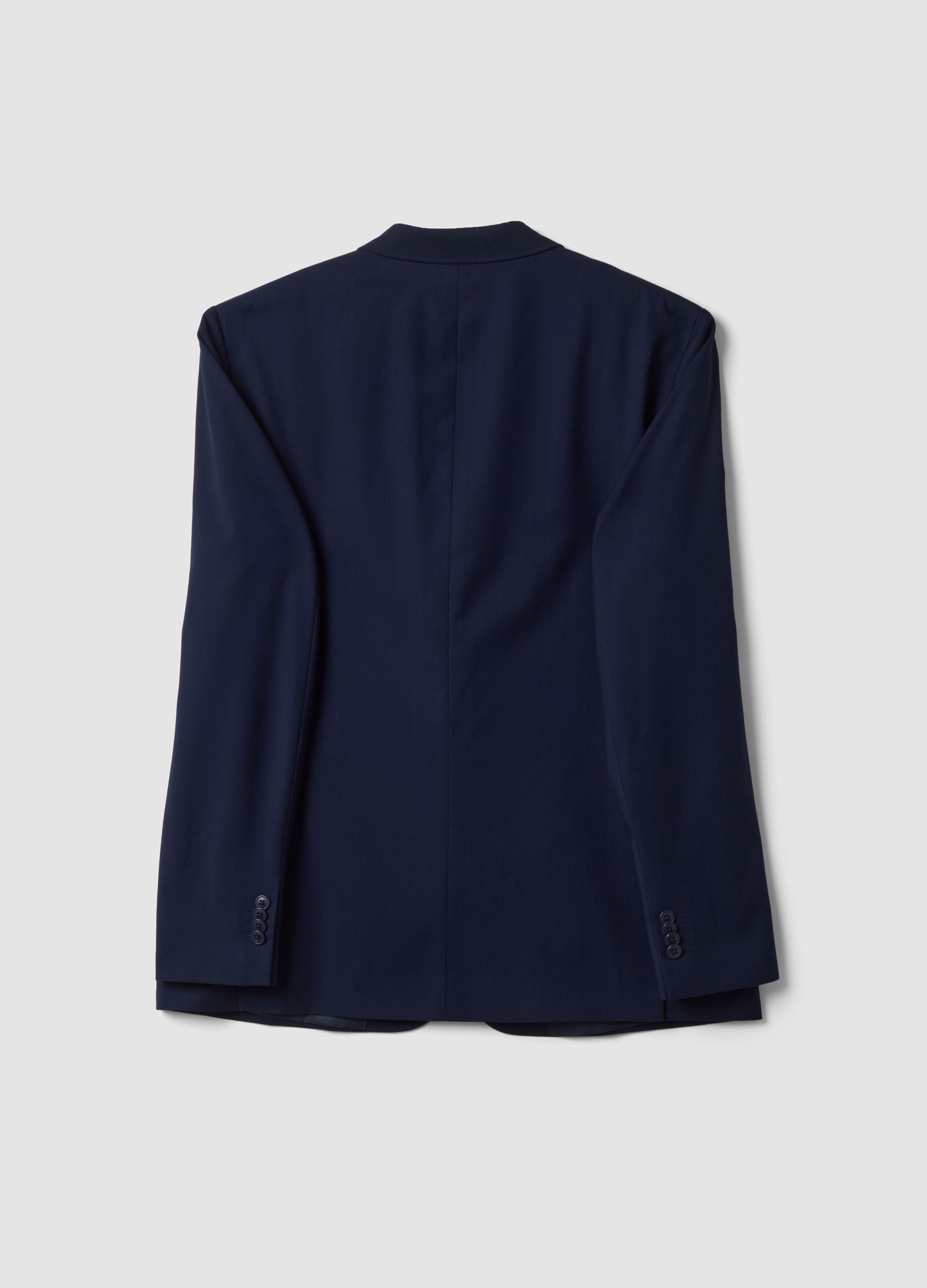 Navy slim-fit stretch viscose blazer