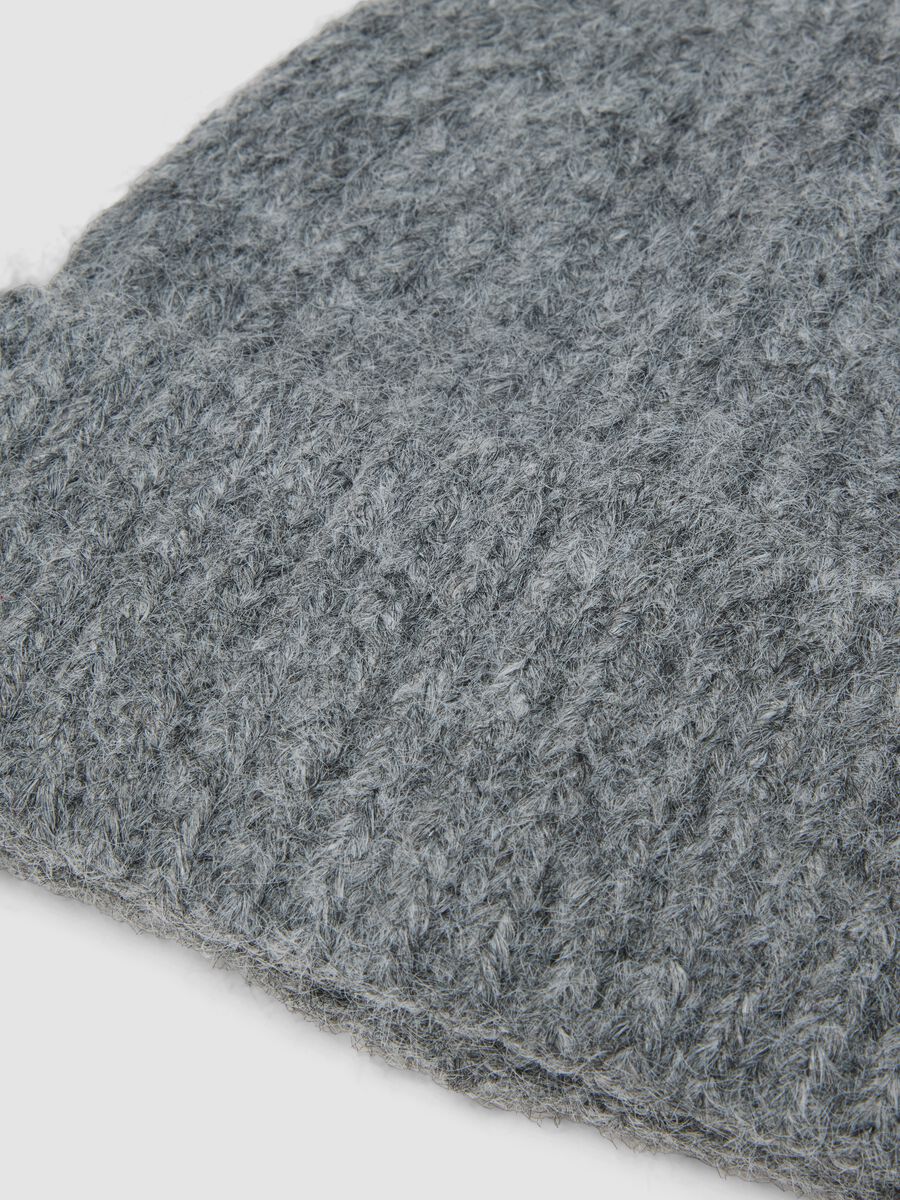 Grey ribbed stretch-wool hat_1