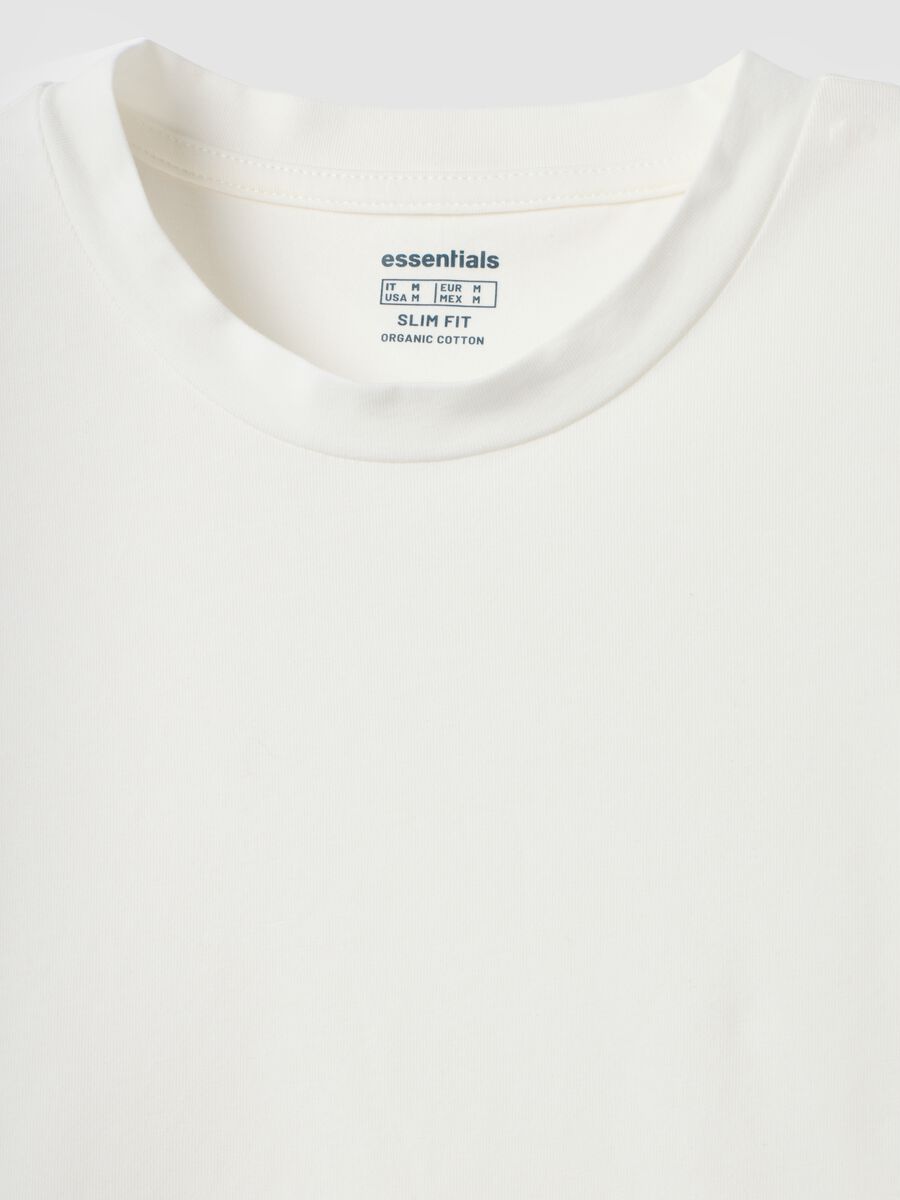 White organic cotton slim-fit short-sleeve T-shirt_5
