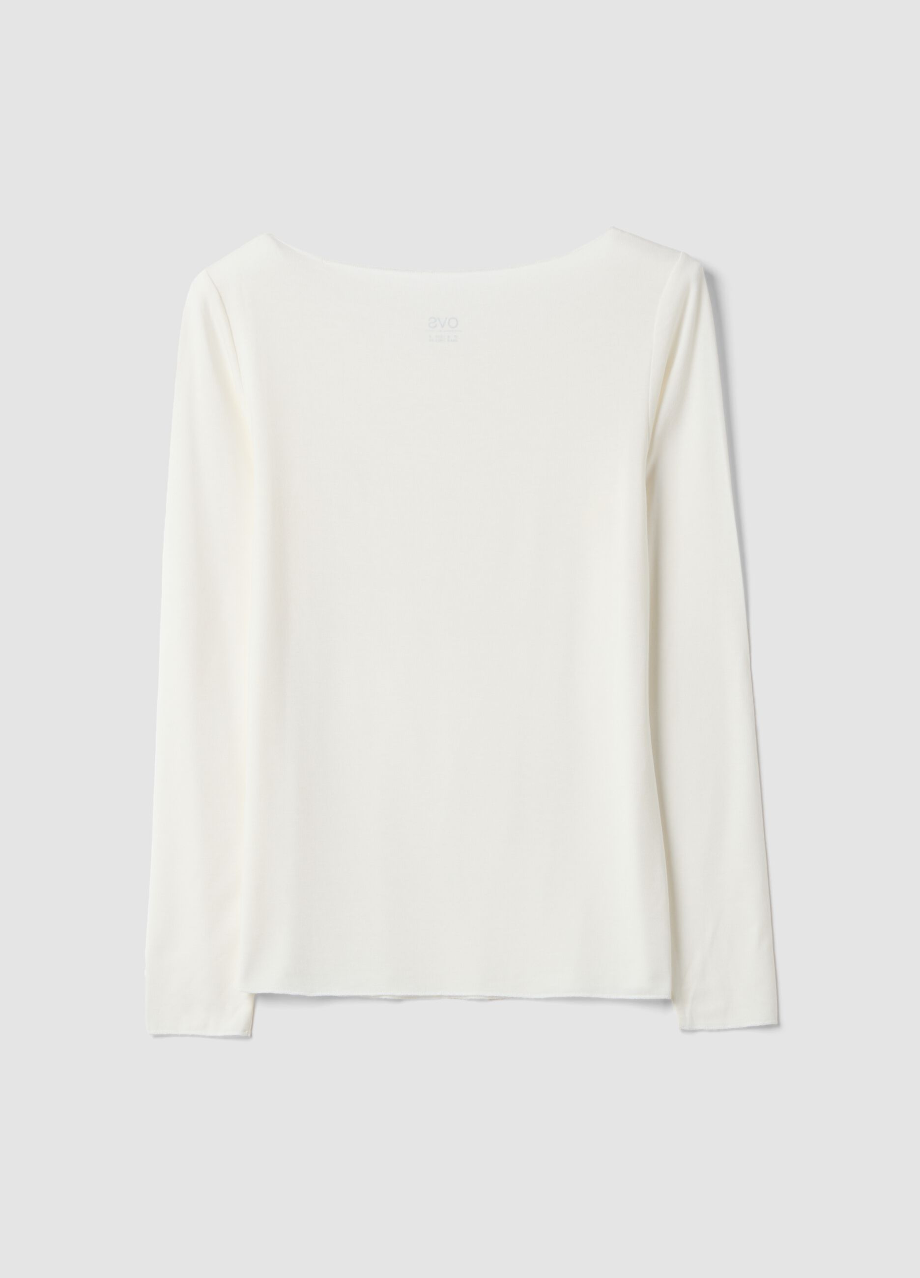 White stretch modal crew-neck T-shirt, regular fit