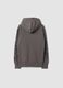Dark grey cotton-blend hooded sweatshirt with embossed embroidery_1